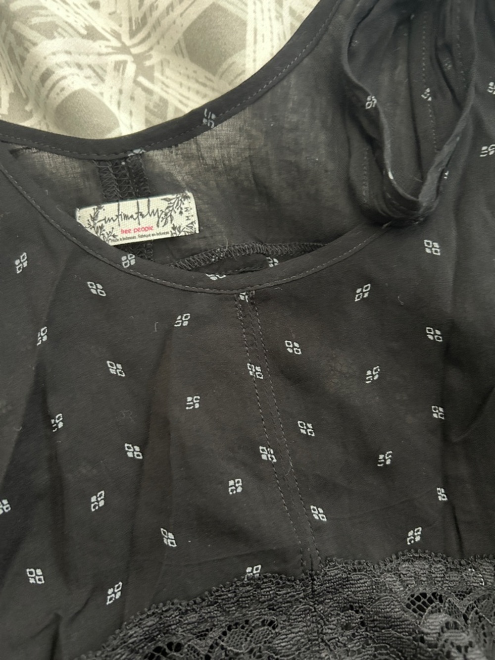 Free People Black Lace-Trim Slip Chemise - Picture 5 of 5